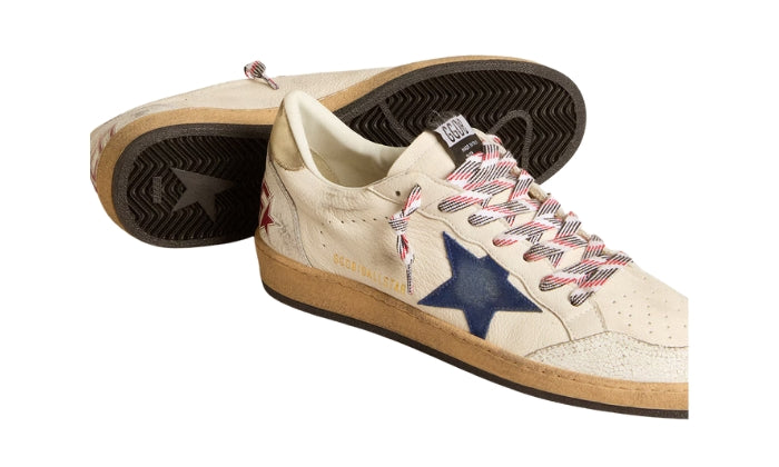 Golden Goose True-Star Blue Suede & Platinum Heel Sneakers
