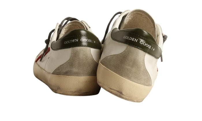 Super-Star with red suede star and green leather